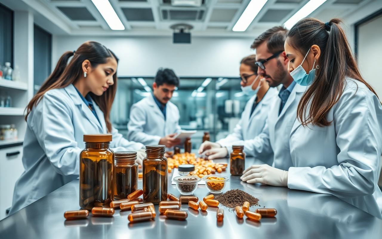 Chercheurs en laboratoire sélectionnant les actifs masculins